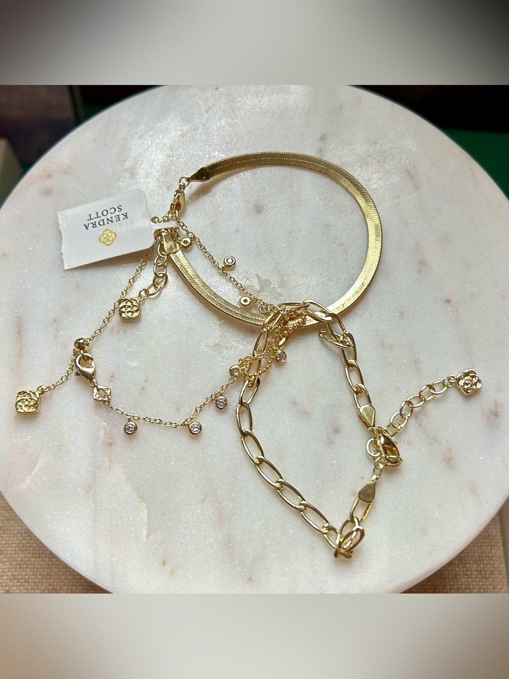 Kendra Scott “Kassie” Set of 3 Chain Bracelets in Gold - Picture 3 of 7
